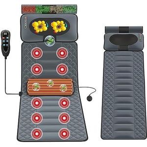 Full Body Massage Mat Met Warmtekussen, Full Body Massage Bed Met Nekmassagekussen, 10 Trillende Motoren & 20 Nek Shiatsu Knedende Massagekoppen Rugverlichtingsmassageapparaten For Nek & Rug