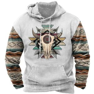 MYLLJBD Men'S Hoodies Mens Hoodies Pullover Lightweight Hooded Sweatshrits Casual Slim Graphic Hoodie Ethnic Print Top Long Sleeve Shirt Stand -b-m