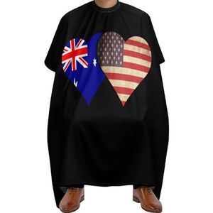 Kapperscape Australische en Amerikaanse Vlag Kapperscape Antistatische Barber Cape Professionele Haar Salon Cape Voor Huishouden Kapperswinkels 140 x 168 cm