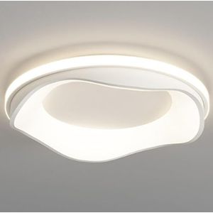 LONGDU Moderne witte ijzeren plafondlamp, LED 3 kleurtemperaturen dimbare plafondlamp Inbouw plafondverlichtingsarmaturen, for slaapkamer, kantoor, trap, hotel, woonkamer, keuken(Size:A)