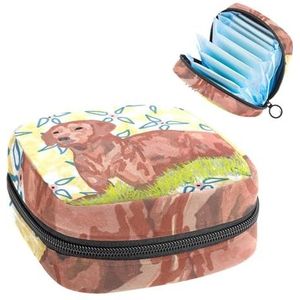 Maandverband Opbergtas, Menstruatiecup Pouch Tampon Bag, Menstruatie Pads Houder Organizer voor Vrouwen Meisjes, Rhodesian Ridgeback Hond