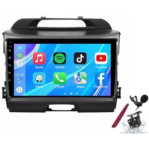 Android 14 Autoradio Sat Navi voor K-IA Sportage (2010-2016) 9 Inch Touchscreen Multimedia Speler met Draadloze Carplay GPS Navigatie FM RDS Bluetooth 5G-WiFi SWC DSP,M120s