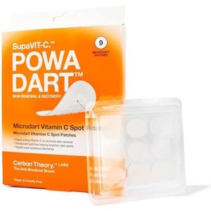 Carbon Theory SupaVIT-C Powa Dart Microdart puistjespatch - 9 x transparante puistjespatches, micro-dartpleisters met vitamine C, vlekpatches, microdarts, veganistische spot-behandeling