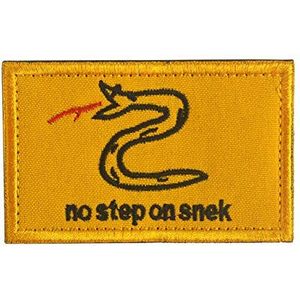 No Step On Snek-patch tactisch moreel geborduurd grappig militair leger gevecht embleem haak lus airsoft pet badges (geel-A)