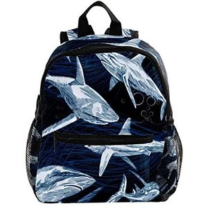 Sharks Sea Ocean Leuke Mode Mini Rugzak Pack Bag, Meerkleurig, 25.4x10x30 CM/10x4x12 in, Rugzak Rugzakken