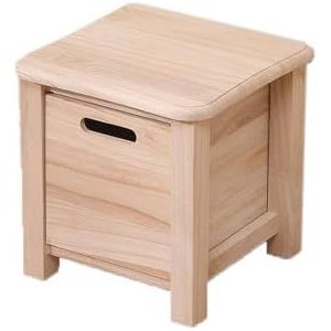 Voetenbank 1Pc Lade Opbergkruk Huishoudelijke Kleine Kruk Houten Kleine Bank Multifunctionele Schoenwisselkruk for Creatieve Kruk Lounge(Log Color,S)