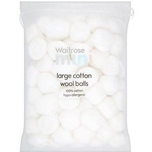 Essential Waitrose Katoen Wol Ballen Large 80 per verpakking