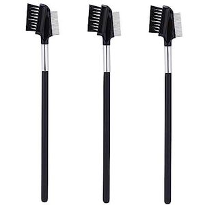 Dubbelzijdige wenkbrauwborstel, 2-in-1 multifunctionele wenkbrauwvormer, wimperkam voor het scheiden van wimpers, het elimineren van mascaraklonters en het verzorgen en vormen van wenkbrauwen