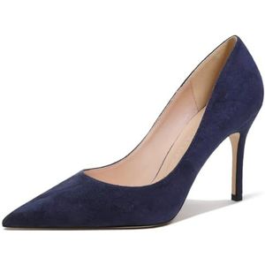 Schoenhakken- Elegante Damespumps - Stiletto-Sexy Naaldhak - Gesloten Puntige Teen - Avond-Feest - Luxe Mode-Schoen Vrouwelijke Hak, 35 Blauw, 41 EU