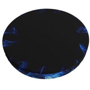 GRatka Hoes voor ronde kruk, hoes voor barstoel, thuis bar, antislip zitkussen, 30,5 cm, blauwe vlam omcirkeld rond
