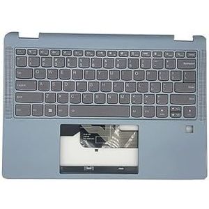 Palmrest bovenbehuizing met Amerikaanse achtergrondverlichting/geen achtergrondverlichting voor Lenovo voor Ideapad Flex 5-14ALC7 14IAU7 ABR8 IRU8(Light Blue Backlight)