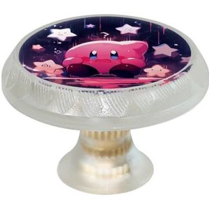 XYMJT voor Kirby-Star Set van 4 doorzichtige ronde knoppen, kast kast kast lade trekt, dressoir handgrepen met schroeven, woondecoratie transparante knoppen