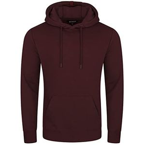 riverso RIVErik hoodie voor heren, sweatshirt, pullover, logo, capuchon, kangoeroezakken, regular eenkleurig, katoen, zwart, rood, bruin, beige, S, M, L, XL, 2XL, 3XL, 4XL, 5XL, rood, 4XL