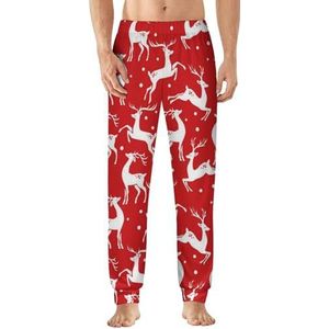 Kerst herten heren pyjama broek zachte lounge bodems lichtgewicht slaap broek