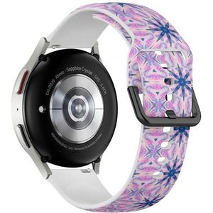 Sportieve zachte band compatibel met Samsung Galaxy Watch 6 / Classic, Galaxy Watch 5 / PRO, Galaxy Watch 4 Classic (magenta fractal caleidoscopische zee) siliconen armband accessoire