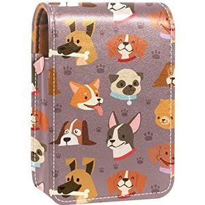 Make-up lippenstift hoesje voor buiten rode schedel lipgloss houder lippenstift case draagbare make-up tas reizen lippenstift organizer case met spiegel mini lippenstift opbergdoos voor vrouwen, Veelkleurig-10, 9.5x2x7 cm/3.7x0.8x2.7 in,