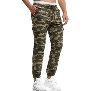 INDICODE Heren Levy Cargo Pants | Cargobroek van katoen met 6 zakken Dired Camouflage XL