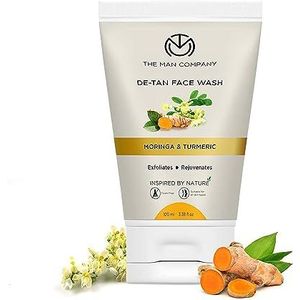 The Man Company De-Tan Face Wash for Men with Turmeric & Moringa, 100Ml, Tan Removal, Oil Control & Anti-Pollution, Unclog Pores, Deep Cleansing, Blackheads Removal