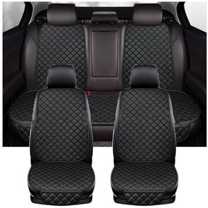 Autostoelhoezen Pu Lederen Autostoel Cover Kussen Voor PEUGEOT Alle Modellen 206 307SW 308 407 408 508sw 208 2008 3008 4008 Interieur Accessoires Auto Stoelhoezen(Black 5 Seat)