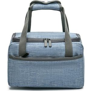 VKEID Lunchtas verdikte lunchbox tas aluminiumfolie isolatietas canvas bento-tas met maaltijden om warm te houden en gekoeld om te werken draagtas (kleur: blauw)