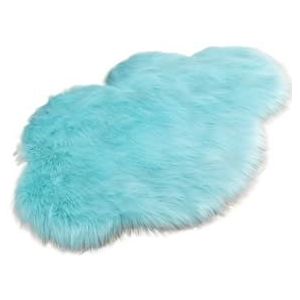 LYHYDMA Tapijten Pluizige Wolkvorm Tapijten Voor Woonkamer Decor Faux Fur Gebied Tapijt Kinderkamer Slaapkamer Shaggy Area Tapijt Moderne Mat Voor dagelijks gebruik (Lichtblauwe Wolken, 60x120cm)