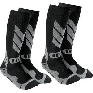 wanchel Warme skisokken voor kinderen - 2 paar kniekousen, Zwart, 6-9 Years