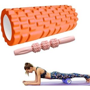 Foam Roller en Bar Fasciarol - Schuimrubber rol - Fitness Massagerol voor Triggerpoint-Massage in Rug, Nek, Benen Tijdens de Fasciatraining met de Gymnastiekrol voor Mannen en Vrouwen