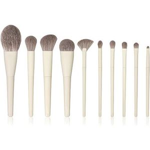 MQPALZKD 10-delige make-upborstelset Zachte vezelborstel Haar losse poeder Foundation Blush Highlighter Brush Beauty Tools