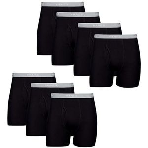 Hanes Tagless Cool Dri boxershorts voor heren, met comfortabele flex-band, meerdere verpakkingen verkrijgbaar, retroshorts, verpakking van 7 stuks, zwart, small, 7-pack - zwart, S