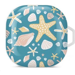 Starfish And Seashells Earbuds Case Compatibel met Samsung Hard Shell Beschermhoes Wit-Stijl