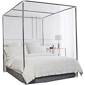 Luifel Bed Klamboe Houder Vier Hoekbed, Rvs Luifel Klamboe Luifel Frame Bed Luifel Frame voor Twin/Full/Queen/California King,22mm,bed van 1,5 × 2 m (5 × 6,5 ft)