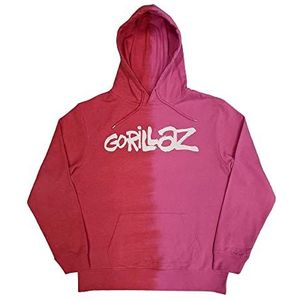 Gorillaz Capuchon Two Tone Brush Band Logo nieuw Officieel Mannen Rood Pullover S