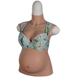 4-9 Maanden Realistische Siliconen Nep Zwangere Buik Borstimplantaten Met Buik Siliconen Borstprothesen Cosplay Crossdresser,#2,Silicone 4 month