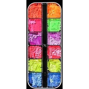 Holografische zoete liefdeshartnagelkunst met glitterpailletten, glanzende laserfluorescentie, ster, vlinder, 3D-nageldecoraties, accessoires - 12LSBF-4