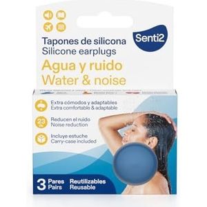 Senti2 Extra comfortabele en aanpasbare siliconen oordopjes, 6 stuks (3 paar)