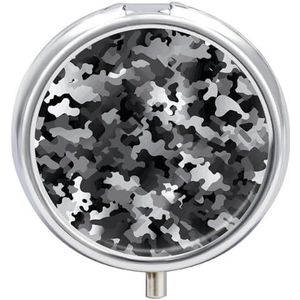 Draagbare Pillendoos Pil Case Zwart Wit Grijs Camouflage Reizen Pillendoos Kleine Pil Case Dagelijkse Pil Container Pil Organizer Pocket Geneeskunde Doos Leuke Pil Case