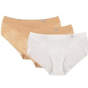 Wolbar Damesslip, ondergoed Diamond 3517, onderbroek, (3-pack) beige/wit, XL