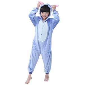 YAOMEI Jumpsuits voor kinderen, uniseks, 2018, dieren-onesie, nachthemd, pyjama, capuchon, nachtkleding, cosplay, Kigurum, carnavalskostuum, Kerstmis, Halloween, stitch, 140 cm