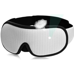 Oogmasker om te slapen, blokkerend, licht, slaapmasker, zacht, gewatteerd, reisschaduwhoes, rust, ontspannen, slapen, blinddoek, oogbedekking, slaapmasker, ooglap (wit)