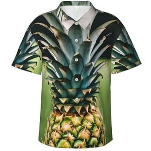 EdsfFehs Heren Be A Ananas Print Hawaiiaans shirt, lichtgewicht, ademend, korte mouw met voorzak (S-3xl), Zwart, S