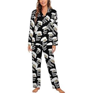 Mama Bear Autisme Awareness Pyjama Sets met lange mouwen voor vrouwen Klassieke Nachtkleding Nachtkleding Zachte Pjs Lounge Sets