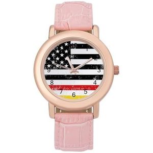 Amerikaanse Duitse Vlag Horloges Voor Vrouwen Mode Sport Horloge Vrouwen Lederen Horloge