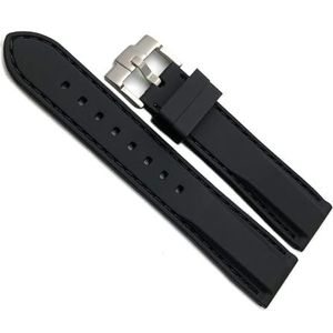 dayeer Siliconen horlogeband voor Rolex zachte waterdichte horlogeband 18 mm 19 mm 21 mm 20 mm 22 mm 23 mm 24 mm (Color : Black Orange, Size : 24mm)