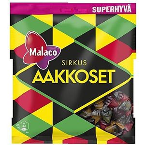 Malaco Aakkoset - Sirkus - Original - Zweeds - Salmiak - Zoethout - Fruitig - ABC - Alfabet - Wijntandvlees - Snoep - Snoep - Feesttas - 315g