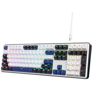 Redragon K689 Mechanisch toetsenbord, RGB, Bedraad, Draak Kreunschakelaars, Wit & Zwart & Blauw