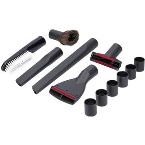 Kenekos - Mondstukkenset 32/35 mm, universeel 6-delig + 6 adapters, incl. meubelborstel, stofferingsmond, voegenzuigmond, zwart, compatibel met stofzuiger Miele, AEG, Siemens, Bosch, Kärcher, Rowenta,