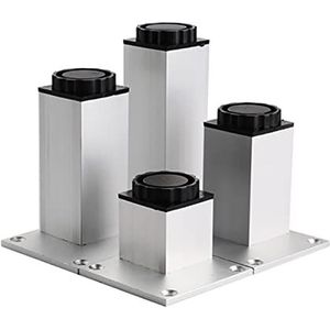 Verdikte meubelpoten 4 stuks, vierkante metalen poten, steunpoten van aluminiumlegering, doe-het-zelf meubelbeslag, antislip kastpoten, for bank, nachtkastje, eettafel, zwart-6 cm(Silver,30cm(11.8in))