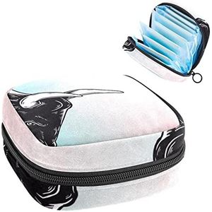 Opbergtas voor maandverband Pads, Menstruatie Cup Pouch, Periode Bag Organizer voor vrouwelijke Pads Tampons, Animal Bull