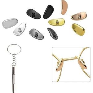 OneTreeTime 10Pcs Titanium Glazen Neus Pads Shades Bril Brillen Neus Ondersteuning Vervanging Neus Pads Metalen Zonnebril Neus Pads Voor Bril Anti-Slipping Neus Pad Titanium Shot Glas Lucht, 1 kleur,