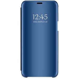 Bakicey Samsung Galaxy S10 Plus spiegel telefoonhoes, Clear View Flip Beschermhoes Flip Case Mobiele Telefoon Hoesje Leren hoesje met standaard functie Etui Tas Cover voor Samsung Galaxy S10 Plus, blauw